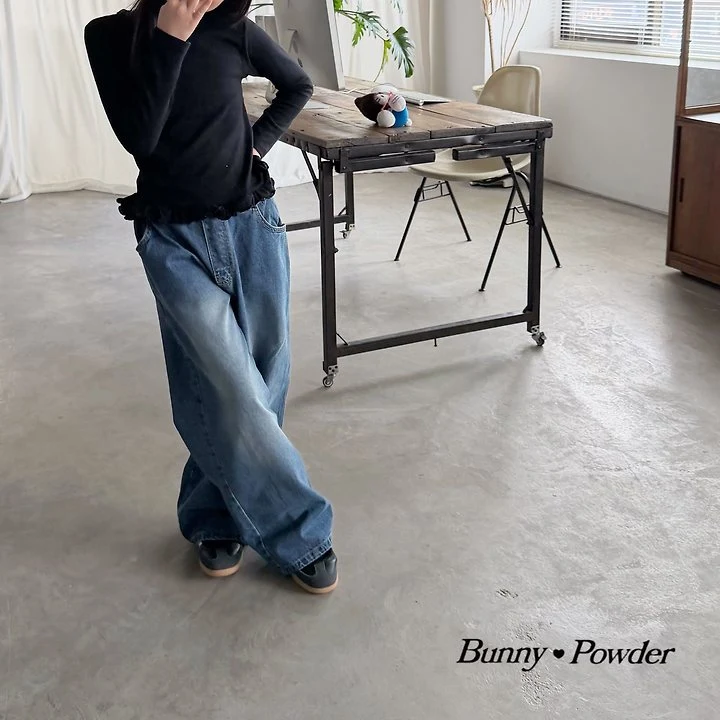 Bunny Powder - Korean Children Fashion - #designkidswear - Heart Denim Pants - 6