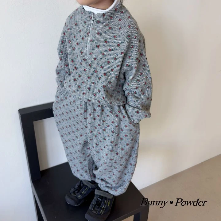 Bunny Powder - Korean Children Fashion - #fashionkids - Flower Half Zip-up - 3