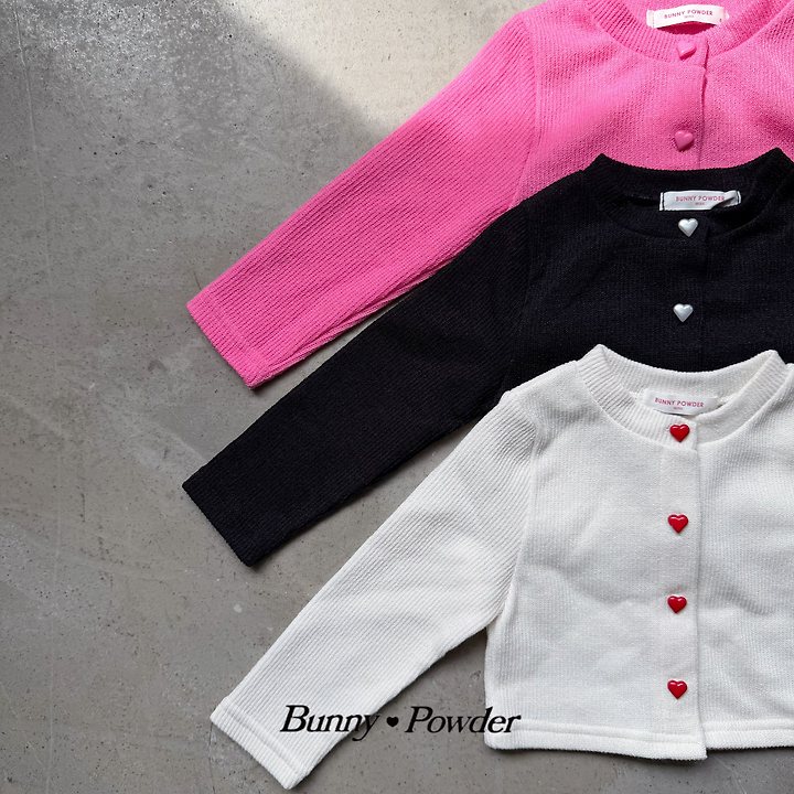 Bunny Powder - Korean Children Fashion - #fashionkids - Heart Button Cardigan