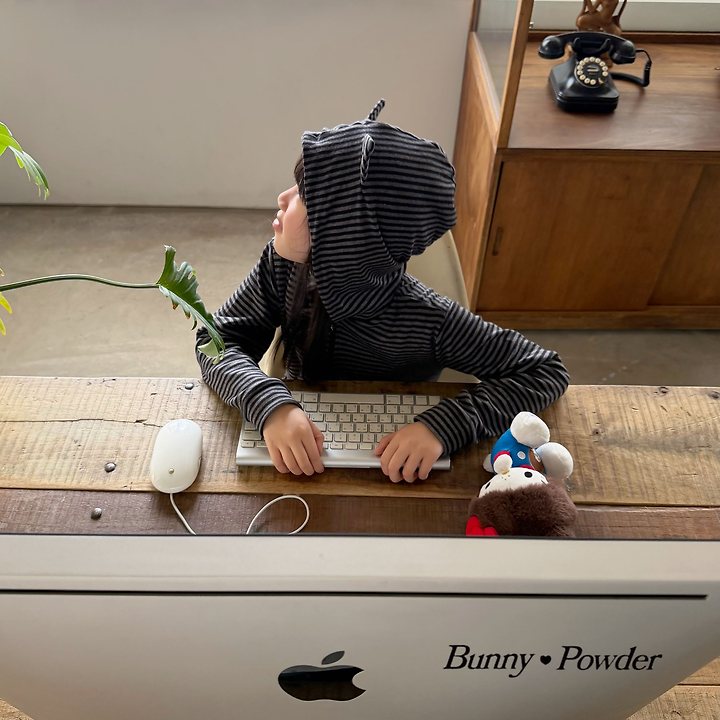 Bunny Powder - Korean Children Fashion - #kidsshorts - Minami Hood Zip-up - 11