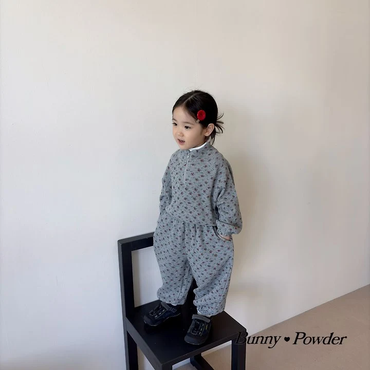 Bunny Powder - Korean Children Fashion - #fashionkids - Flower Half Zip-up - 4