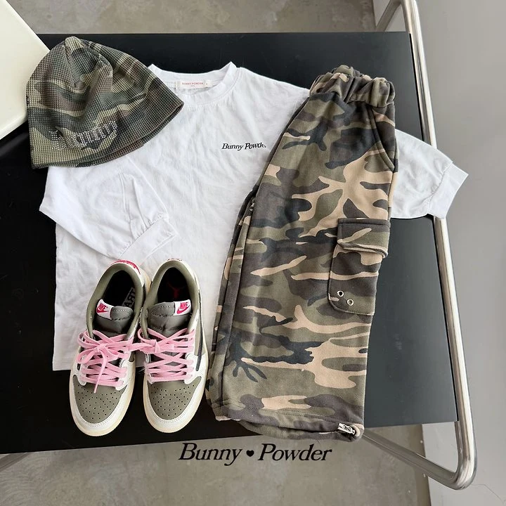 Bunny Powder - Korean Children Fashion - #kidsshorts - Light Cargo Camo Pants