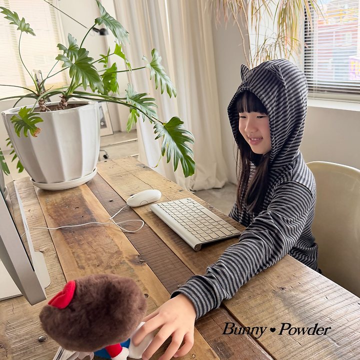 Bunny Powder - Korean Children Fashion - #kidsstore - Minami Hood Zip-up - 12