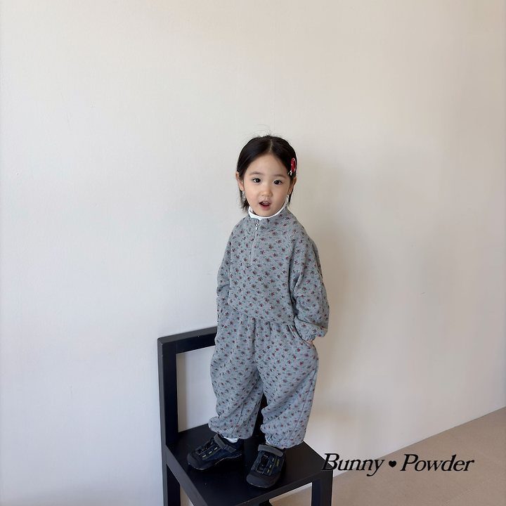 Bunny Powder - Korean Children Fashion - #kidsstore - Flower Half Zip-up - 5