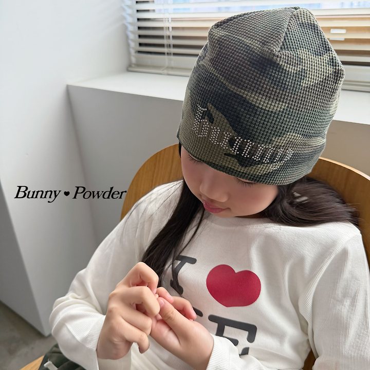 Bunny Powder - Korean Children Fashion - #kidsstore - Camo Waffle Beanie - 3