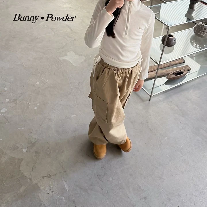 Bunny Powder - Korean Children Fashion - #kidsshorts - Annie Half Zip-up Tee - 4