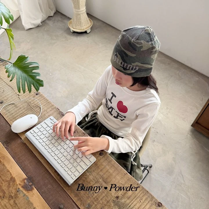 Bunny Powder - Korean Children Fashion - #kidsstore - Camo Waffle Beanie - 4