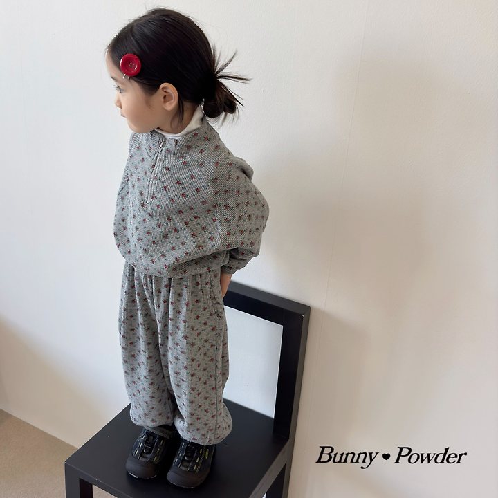 Bunny Powder - Korean Children Fashion - #littlefashionista - Flower Half Zip-up - 8