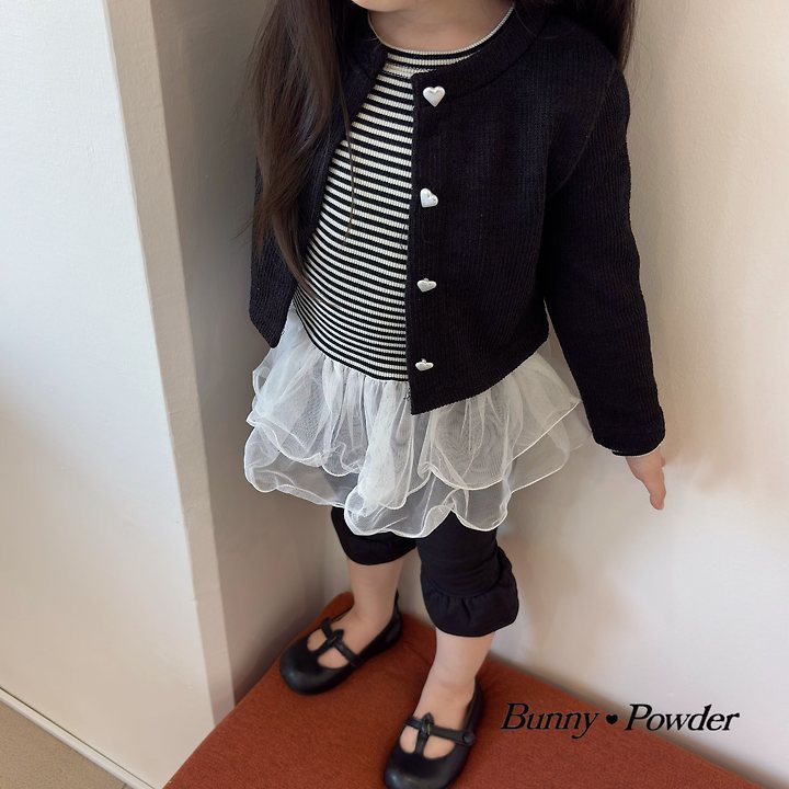 Bunny Powder - Korean Children Fashion - #littlefashionista - Heart Button Cardigan - 6