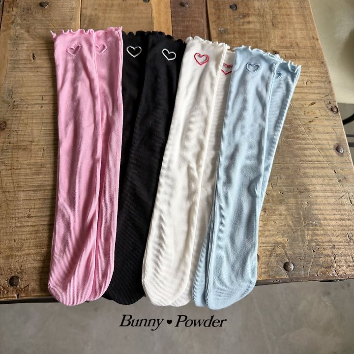Bunny Powder - Korean Children Fashion - #littlefashionista - Heart Knee Socks