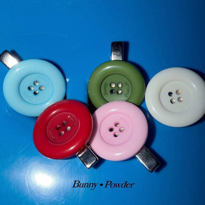 Bunny Powder - Korean Children Fashion - #littlefashionista - Big Button Hairpin