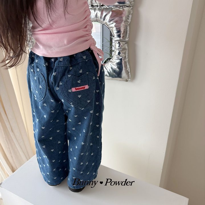 Bunny Powder - Korean Children Fashion - #magicofchildhood - Lovelove Denim Pants - 3