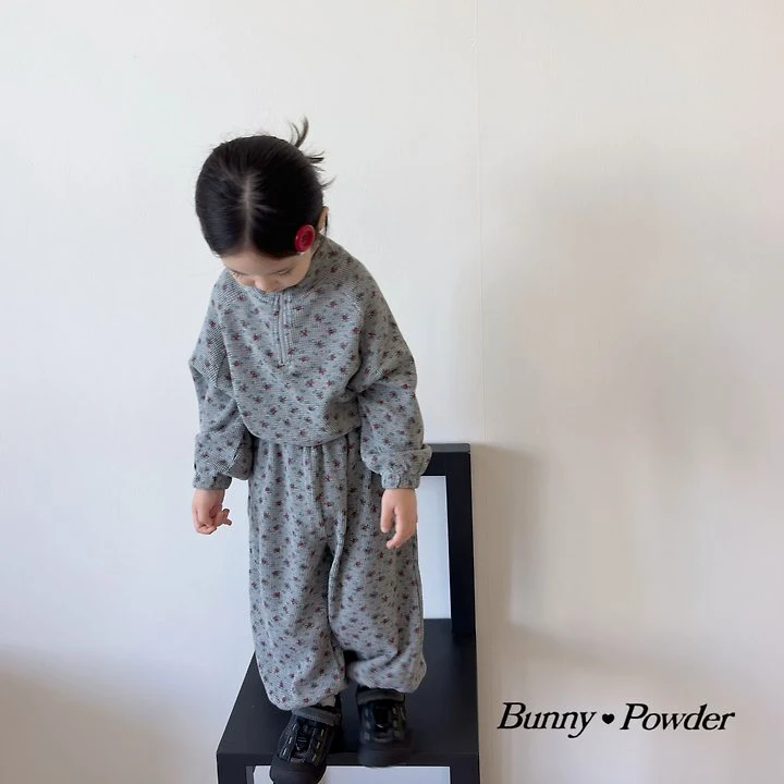 Bunny Powder - Korean Children Fashion - #magicofchildhood - Flower Half Zip-up - 9