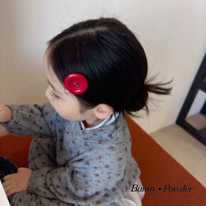 Bunny Powder - Korean Children Fashion - #minifashionista - Big Button Hairpin - 3