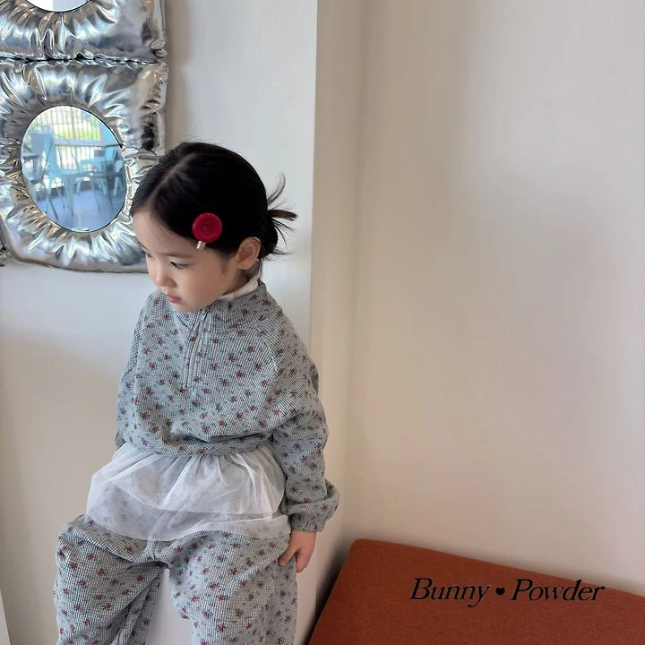 Bunny Powder - Korean Children Fashion - #prettylittlegirls - Flower Half Zip-up - 11