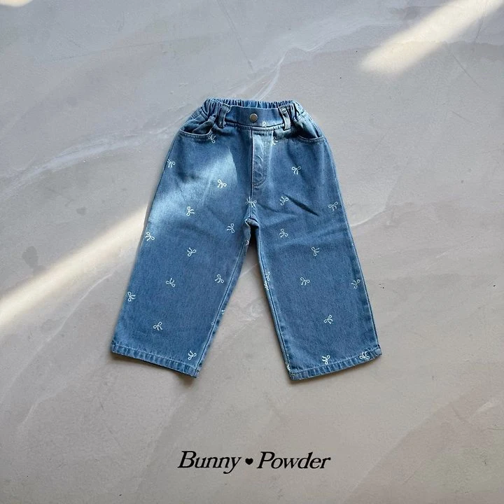 Bunny Powder - Korean Children Fashion - #prettylittlegirls - Ribbon Denim Pants