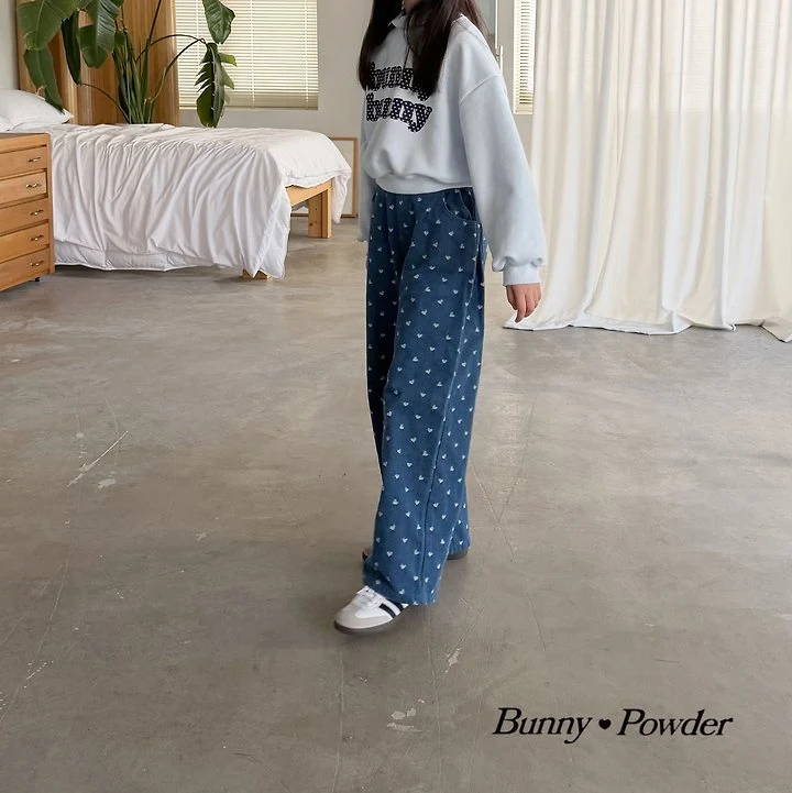 Bunny Powder - Korean Children Fashion - #stylishchildhood - Lovelove Denim Pants - 8