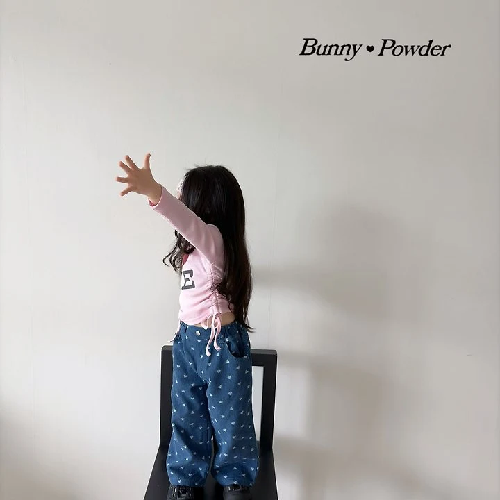 Bunny Powder - Korean Children Fashion - #toddlerclothing - Lovelove Denim Pants - 7