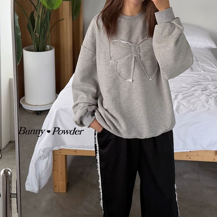 Bunny Powder - Korean Women Fashion - #momslook - Adult Ribbon Sweatshirts - 10