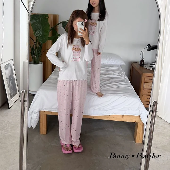 Bunny Powder - Korean Women Fashion - #thatsdarling - Adult Sweet Dream Pajamas - 4
