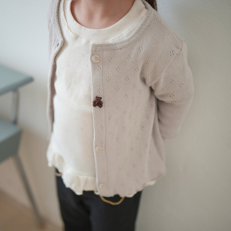 Buttercup - Korean Children Fashion - #discoveringself - Bear Eyelet Cardigan - 6
