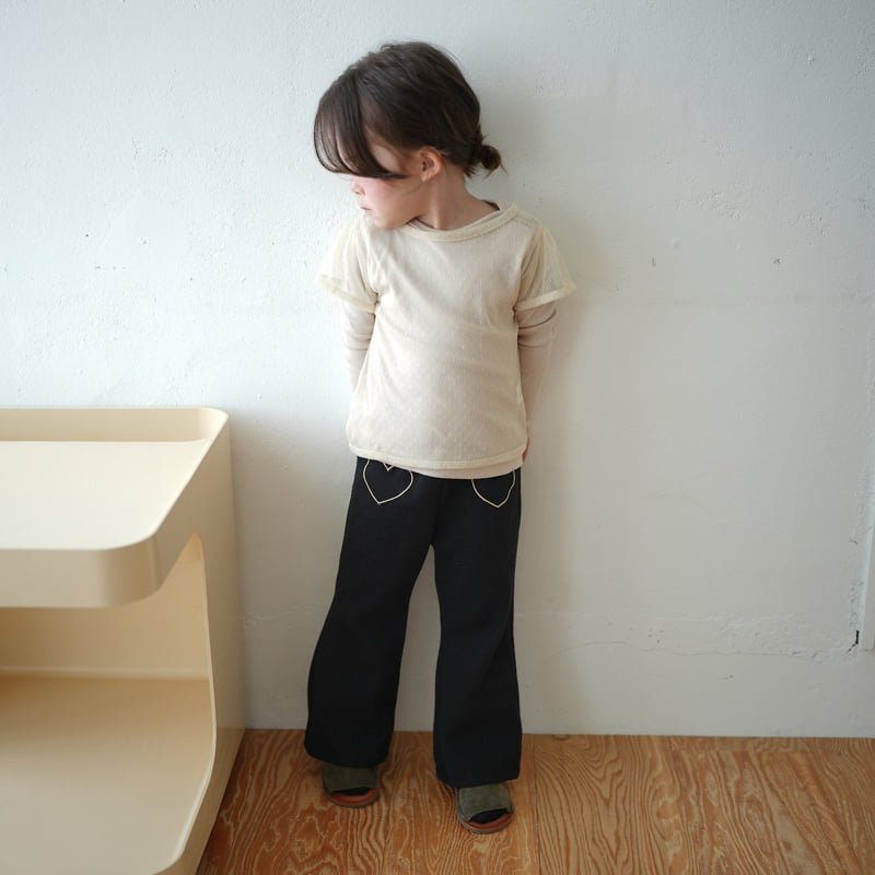 Buttercup - Korean Children Fashion - #fashionkids - Heart Bootscut Pants - 3