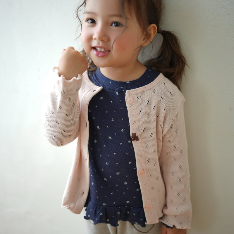 Buttercup - Korean Children Fashion - #kidsstore - Bear Eyelet Cardigan - 9