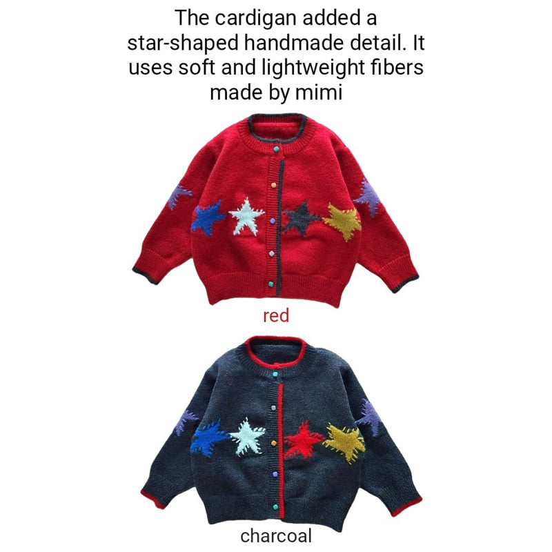 Bymimi - Korean Children Fashion - #childofig - Big Star Cardigan