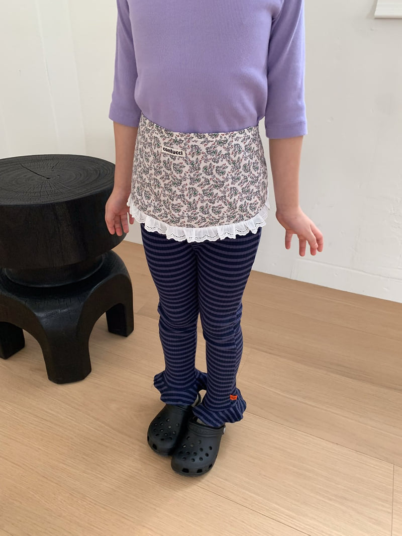 Cantucci Studio - Korean Junior Fashion - #fashionkids - Striped Frill Leggings - 9