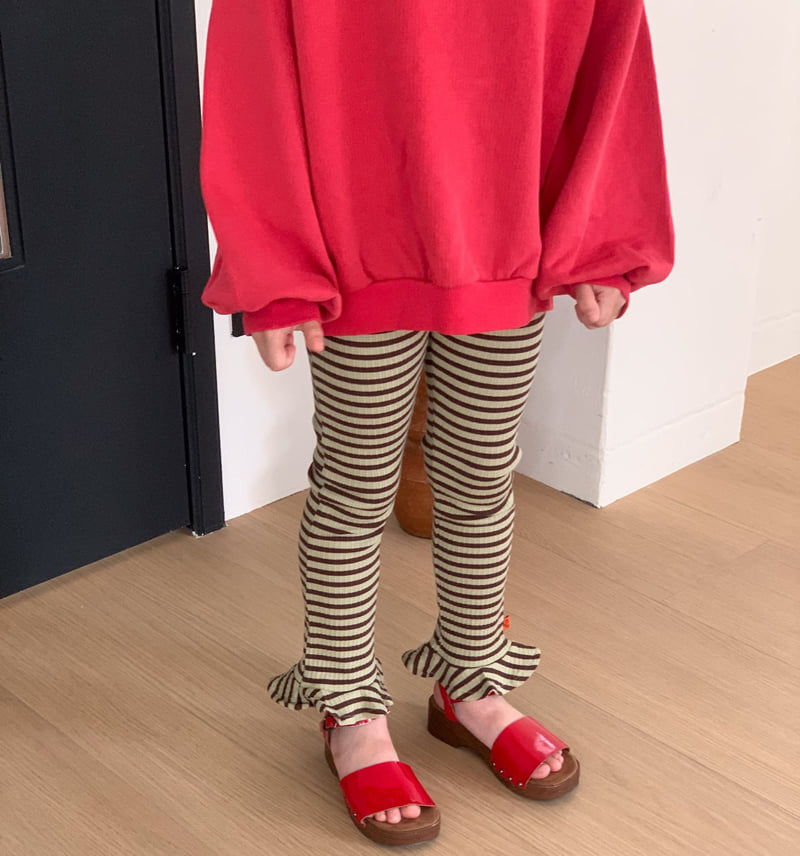 Cantucci Studio - Korean Junior Fashion - #kidzfashiontrend - Striped Frill Leggings - 12