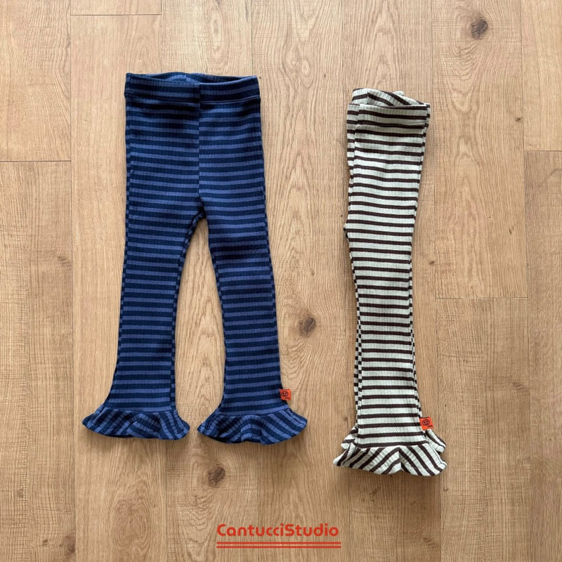 Cantucci Studio - Korean Junior Fashion - #prettylittlegirls - Striped Frill Leggings