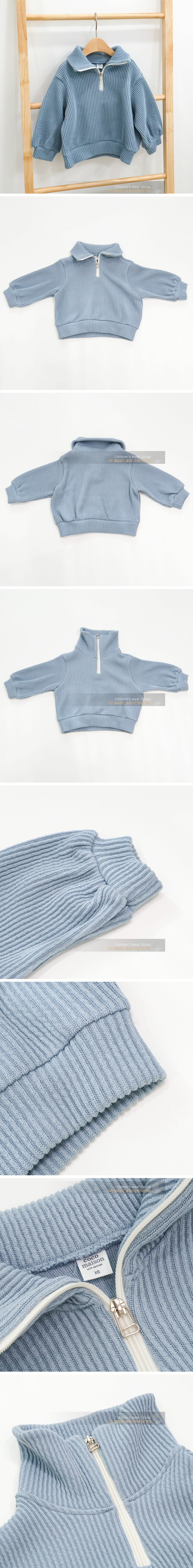 Coco Maison - Korean Children Fashion - #designkidswear - Churros Half Zip-up Tee
