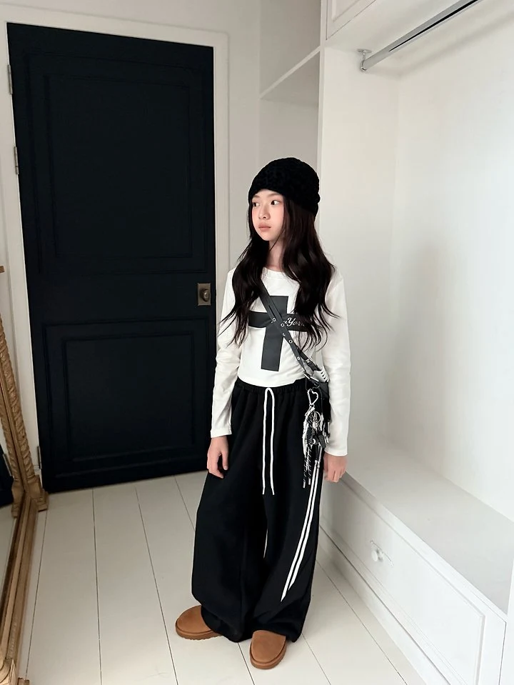Comma - Korean Children Fashion - #Kfashion4kids - Cut-Line Double Stripe Pants - 5