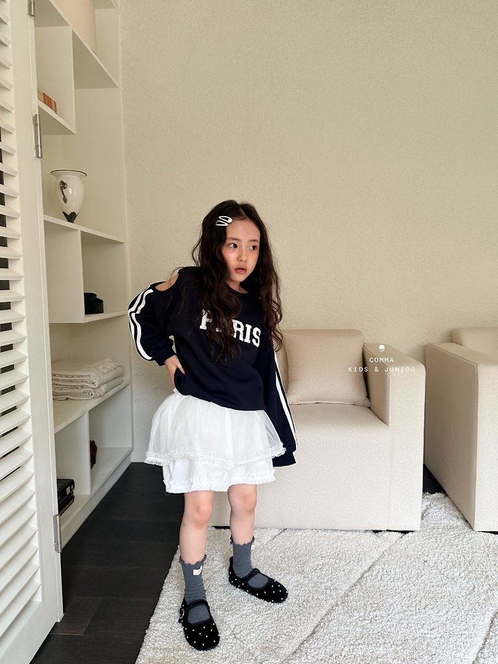 Comma - Korean Children Fashion - #Kfashion4kids - Slit Double Stripe Sweatshirt - 3