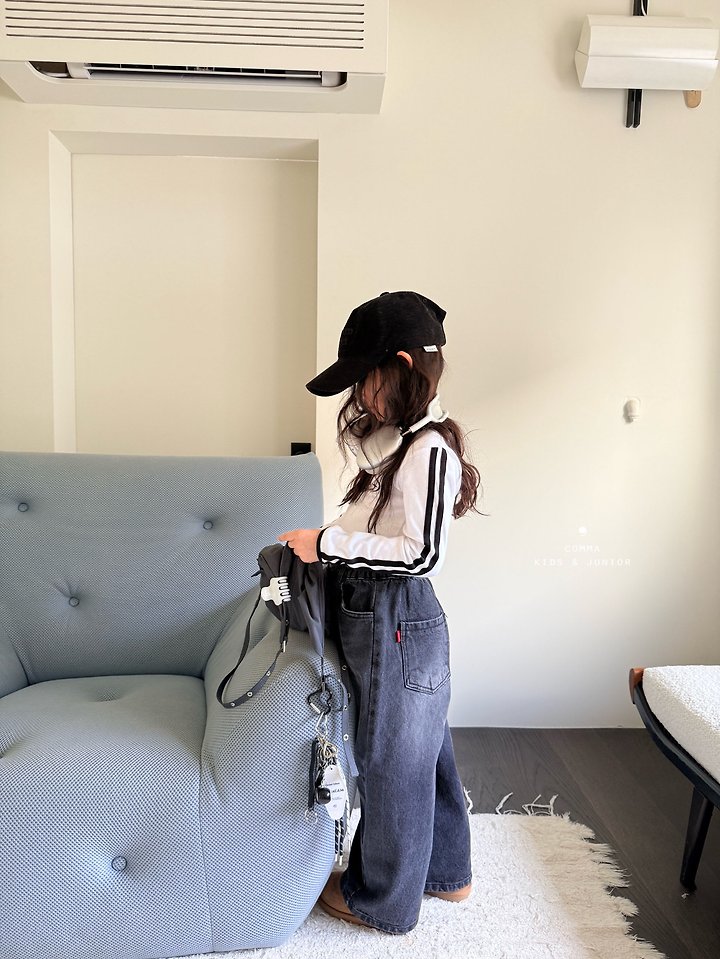 Comma - Korean Children Fashion - #childofig - Wide Denim Pants - 2