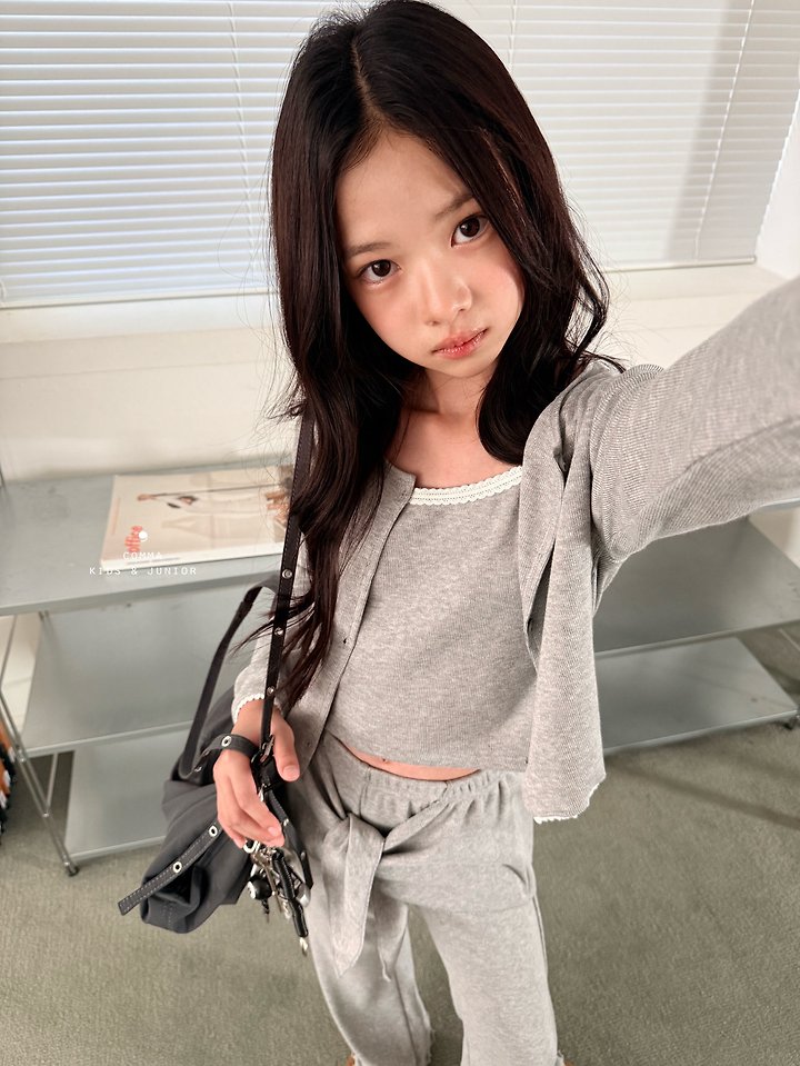 Comma - Korean Children Fashion - #childofig - Lace Sleeveless Top + Lace Cardigan - 11