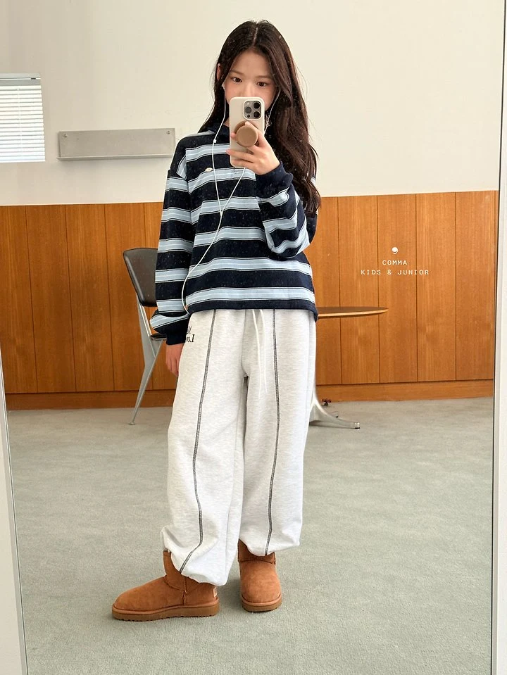 Comma - Korean Children Fashion - #childofig - Cut-Line Embroidered Pants - 12