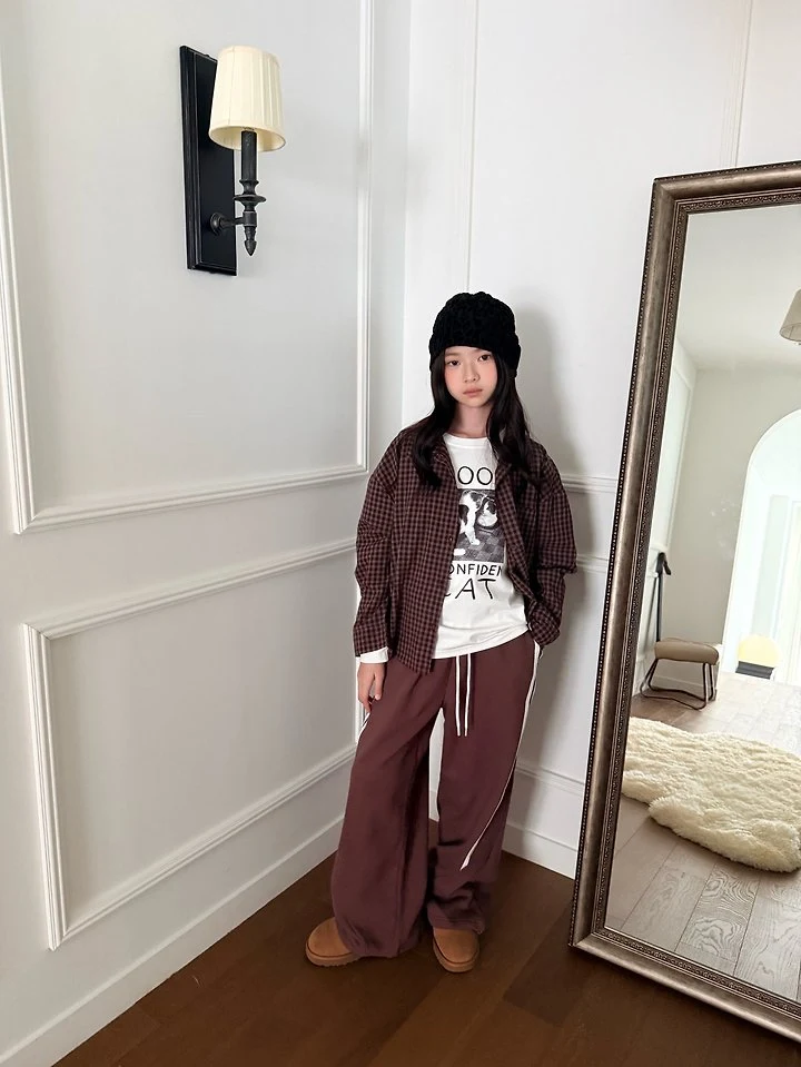 Comma - Korean Children Fashion - #childofig - Cut-Line Double Stripe Pants - 10