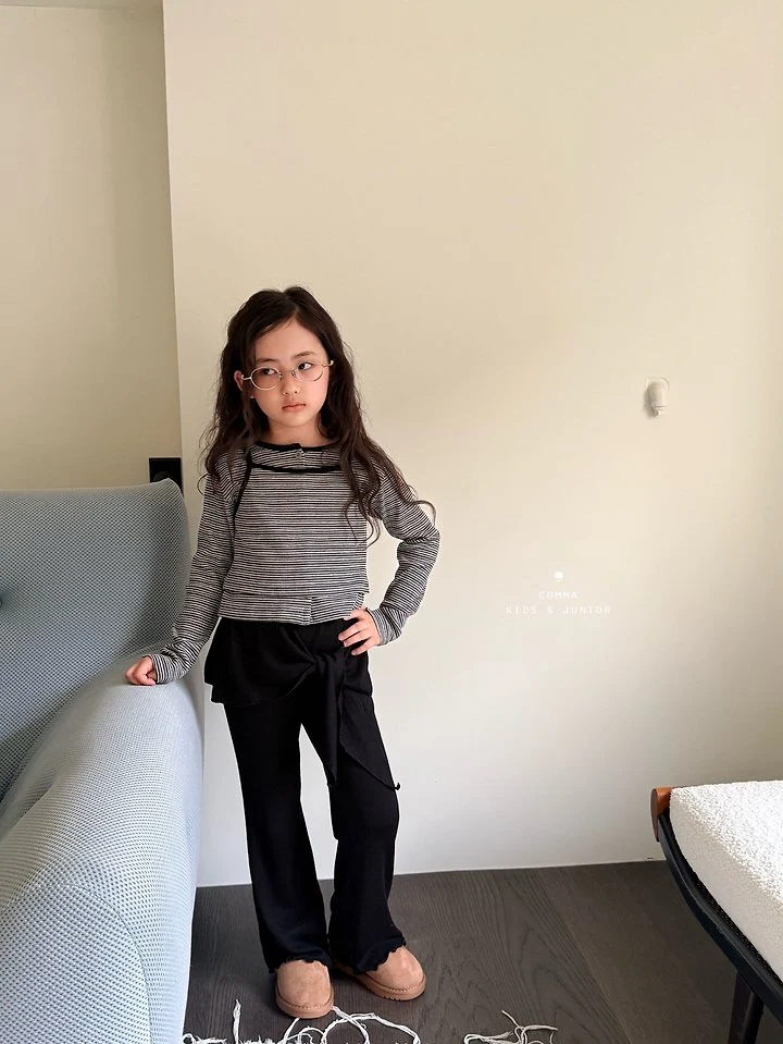 Comma - Korean Children Fashion - #childrensboutique - Ribbed Stretch Bootcut Pants - 7