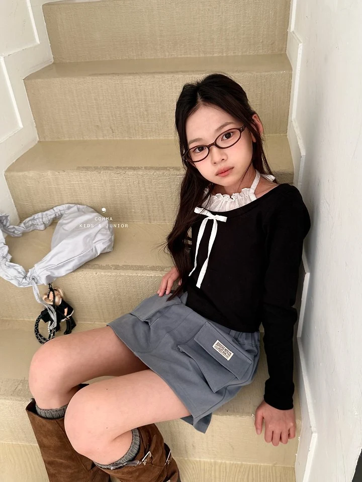 Comma - Korean Children Fashion - #childrensboutique - Shirring Ribbon Tee - 5