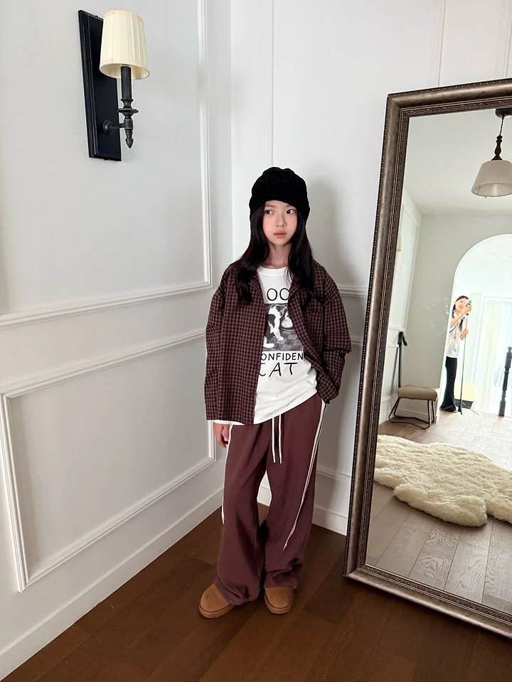 Comma - Korean Children Fashion - #childrensboutique - Cut-Line Double Stripe Pants - 12