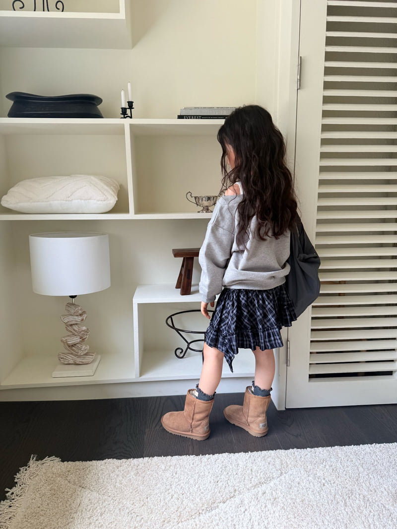 Comma - Korean Children Fashion - #childrensboutique - Check Asymmetric Skirt - 3