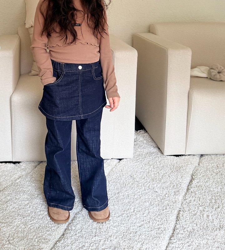 Comma - Korean Children Fashion - #childrensboutique - Skirt Denim Pants
