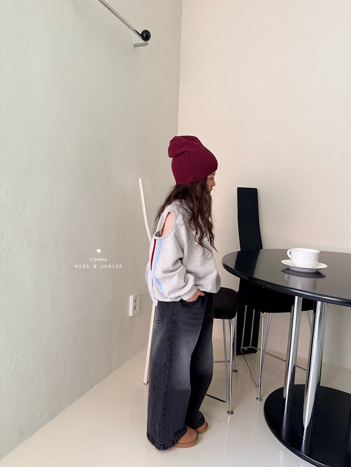 Comma - Korean Children Fashion - #childrensboutique - Slit Double Stripe Sweatshirt - 12