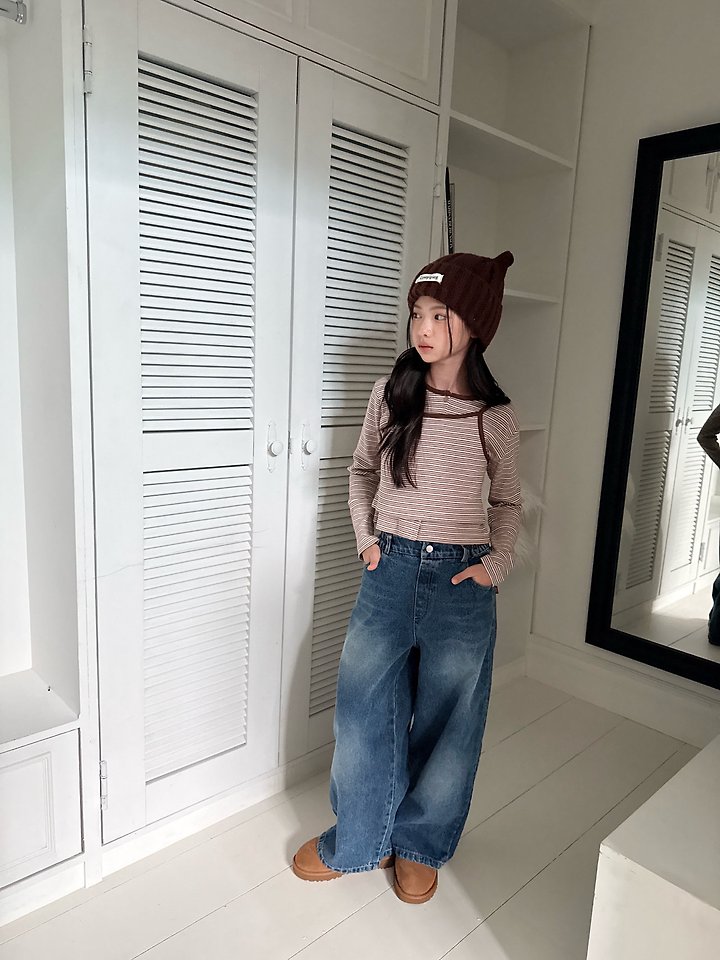Comma - Korean Children Fashion - #childrensboutique - Stripe Sleeveless Top + Cardigan Set - 10