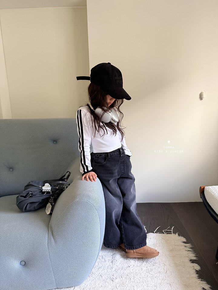 Comma - Korean Children Fashion - #childrensboutique - Colorblock Double Stripe Tee - 7