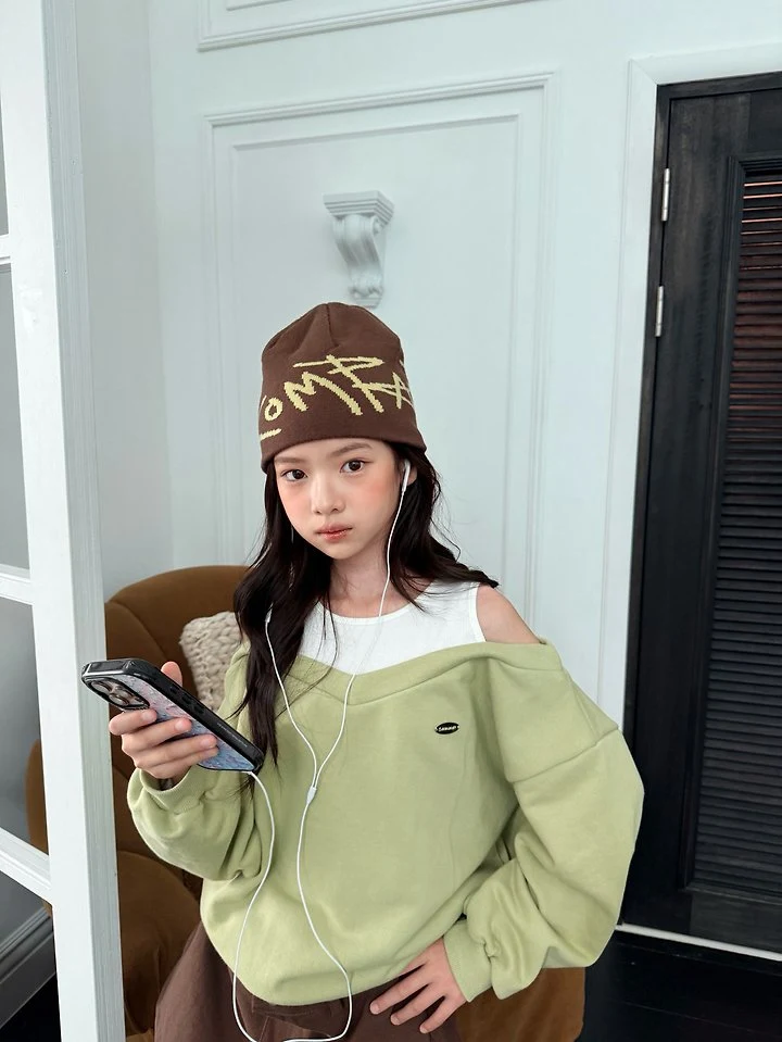 Comma - Korean Children Fashion - #designkidswear - V-Trim Sweatshirt - 2
