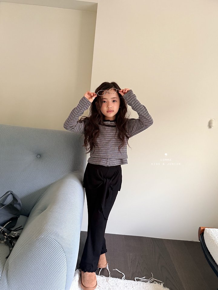 Comma - Korean Children Fashion - #designkidswear - Ribbed Stretch Bootcut Pants - 8