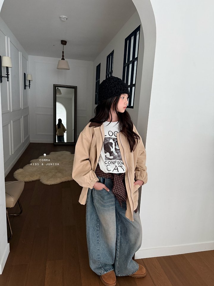 Comma - Korean Children Fashion - #discoveringself - Denim Cut-Line Jeans - 12