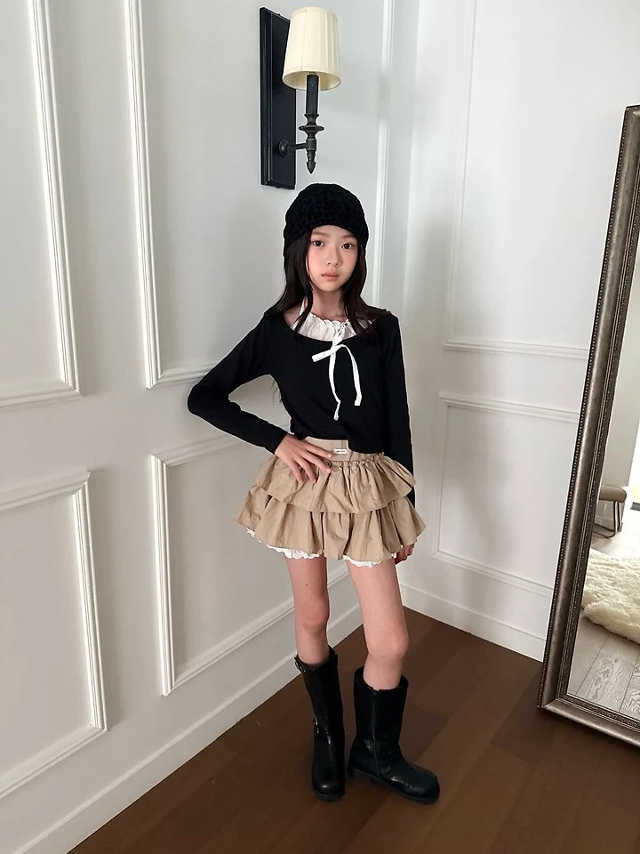 Comma - Korean Children Fashion - #discoveringself - Shirring Ribbon Tee - 7
